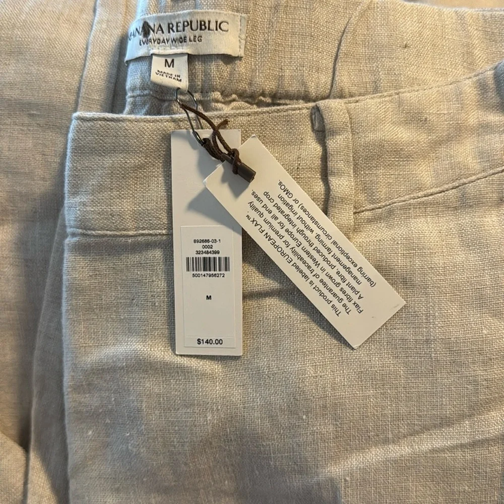 NWT! Banana Republic The Everyday Wide-Leg Pant in Linen- Medium 🩷
